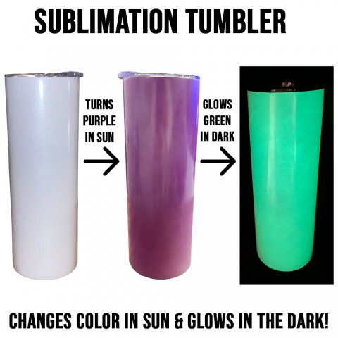 20oz Sublimation Tumbler - UV Color Change - Glow