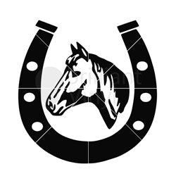Horse and Horse Shoe SVG