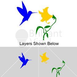 Hummingbird and Flowers SVG