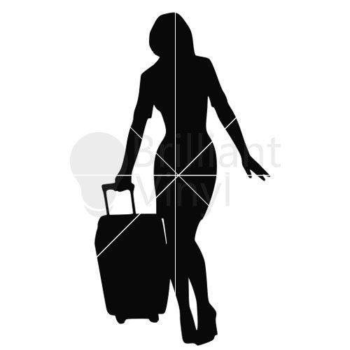 Lady with Suitcase SVG File