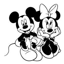 Mickey & Minnie B&W SVG
