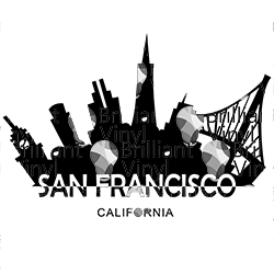 San Francisco City Skyline SVG