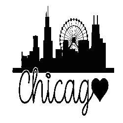 Chicago City Skyline with heart SVG