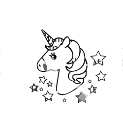 Unicorn with Stars