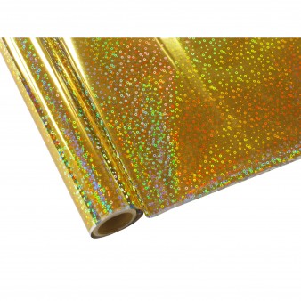 25 Foot Roll of 12" StarCraft Electra Foil - Holographic Gold Sequins