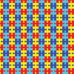 Printed HTV - Autism Puzzle Print - 14" x 5 Foot Roll