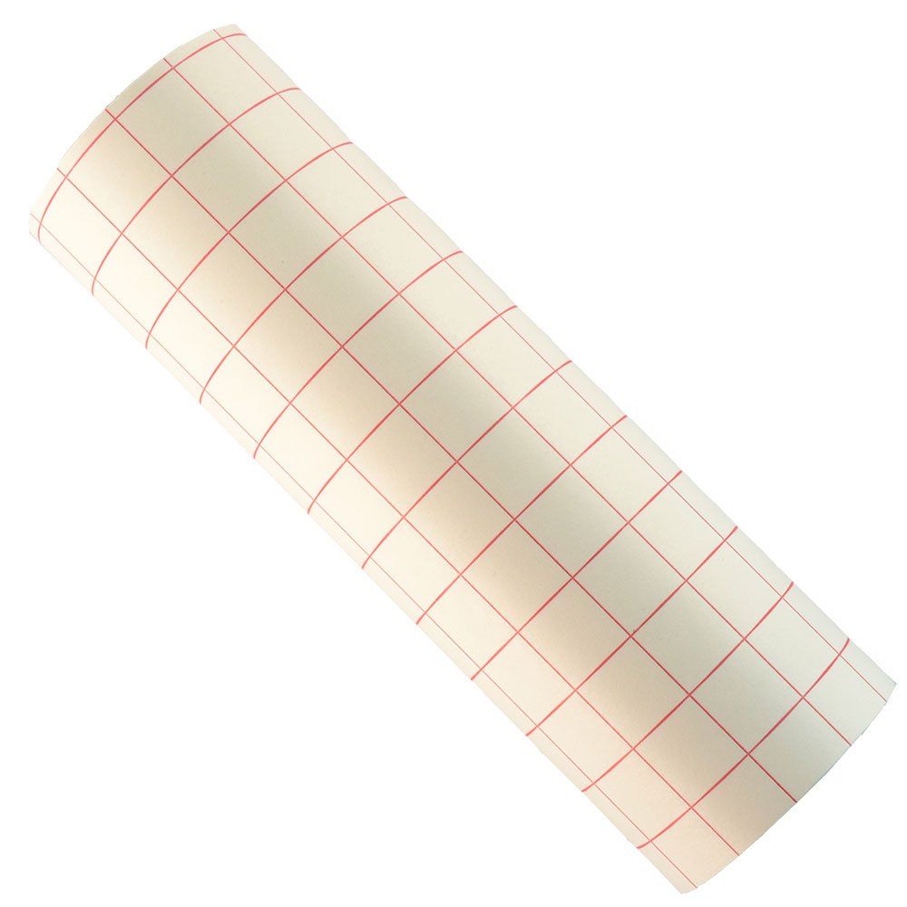 Paper High Tack Transfer Tape with Release Liner & Red Grid Lines - 12" x 30 Feet