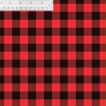Red Buffalo Check Patterned Vinyl with Ruler