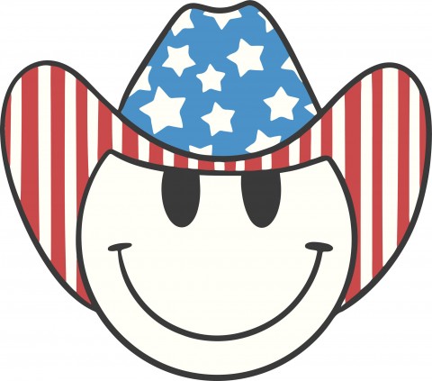 Direct to Film Transfer - 0016 Independence Day Cowboy Hat