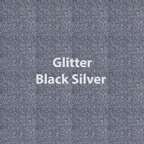 Siser GLITTER - Black Silver - 19.6" x 12" Sheet