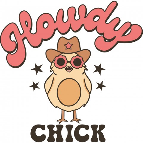 Direct to Film Transfer - 0011 Howdy Chick