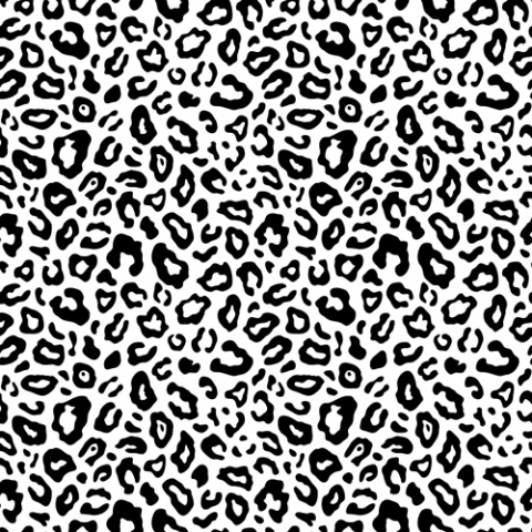 Printed HTV - Black & White Leopard Print