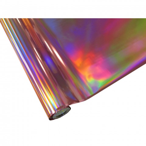 25 Foot Roll of 12" StarCraft Electra Foil - Pink Holographic Rainbow