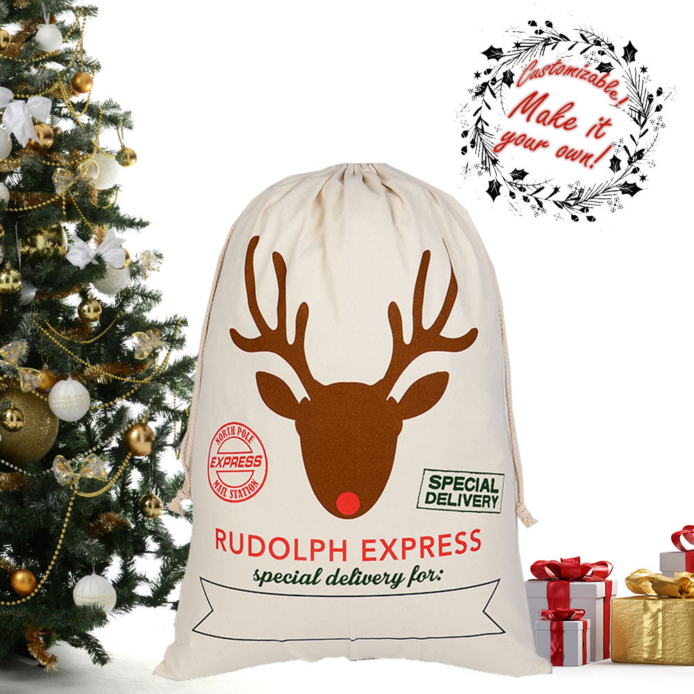 Santa Sack - Rudolph Express (Tan)